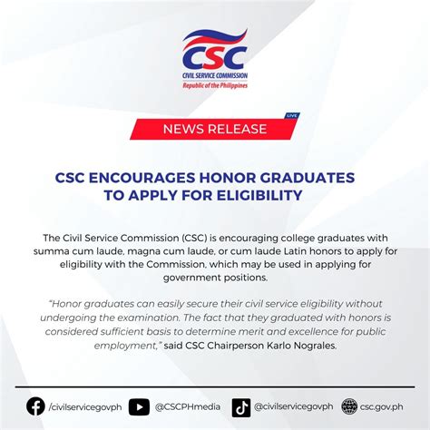csc honor graduate eligibility